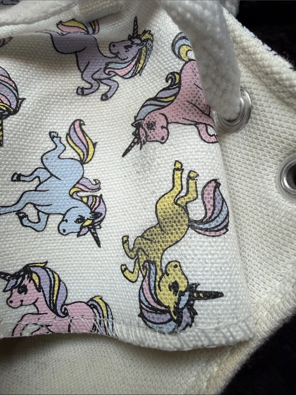 Converse Kids White High-Top Sneakers with Pastel Unicorns